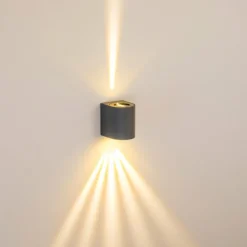 Applique murale d'extérieur Mora LED Gris, 2 lumières