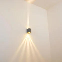 Applique murale d'extérieur Mora LED Gris, 2 lumières