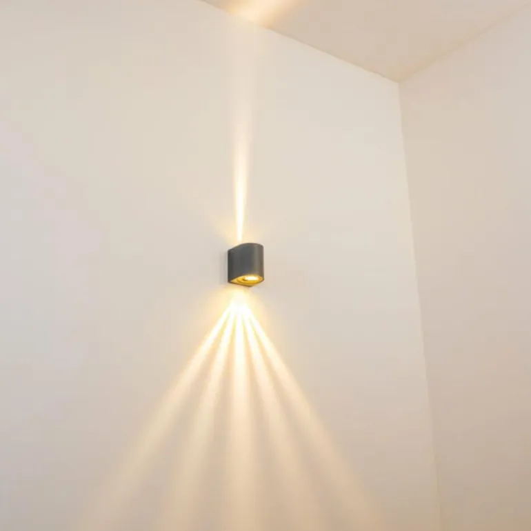 Applique murale d'extérieur Mora LED Gris, 2 lumières