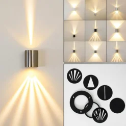Applique murale d'extérieur Mora LED Acier inoxydable, 2 lumières