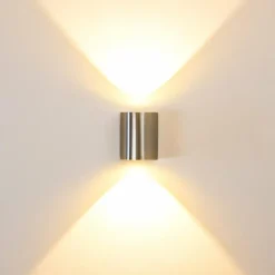 Applique murale d'extérieur Mora LED Acier inoxydable, 2 lumières