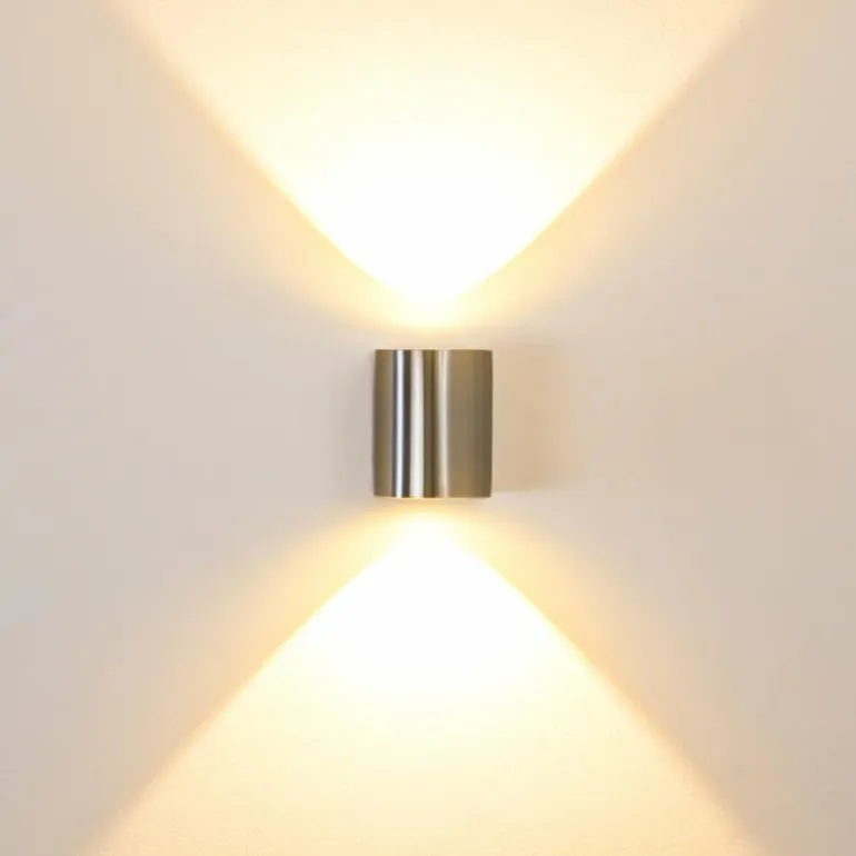 Applique murale d'extérieur Mora LED Acier inoxydable, 2 lumières