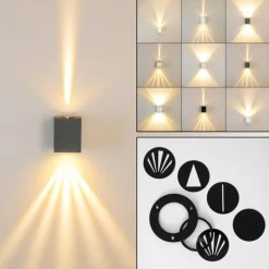 Applique murale d'extérieur Orsa LED Gris, 2 lumières