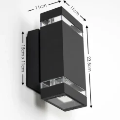 Applique murale d'extérieur Edevik Anthracite, 2 lumières