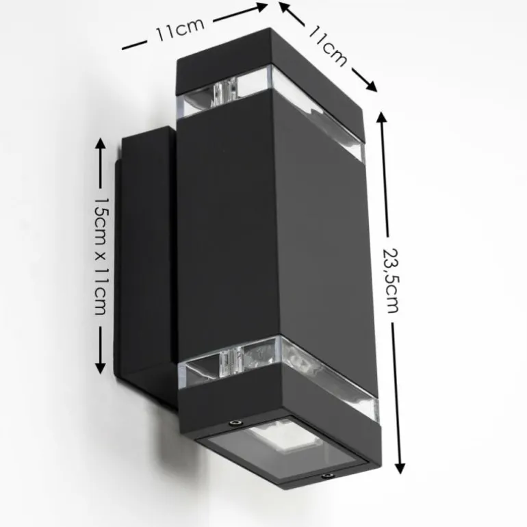 Applique murale d'extérieur Edevik Anthracite, 2 lumières
