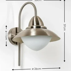 Applique murale d'extérieur Gielas Acier inoxydable, 1 lumière