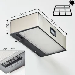 Applique murale d'extérieur LED Nickel mat, 1 lumière