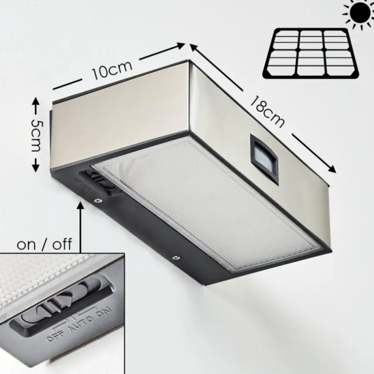 Applique murale d'extérieur LED Nickel mat, 1 lumière