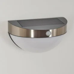Applique murale d'extérieur Pori LED Chrome, 1 lumière, Détecteur de mouvement