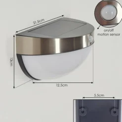 Applique murale d'extérieur Pori LED Chrome, 1 lumière, Détecteur de mouvement