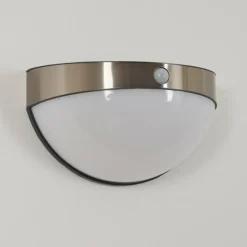 Applique murale d'extérieur Pori LED Chrome, 1 lumière, Détecteur de mouvement