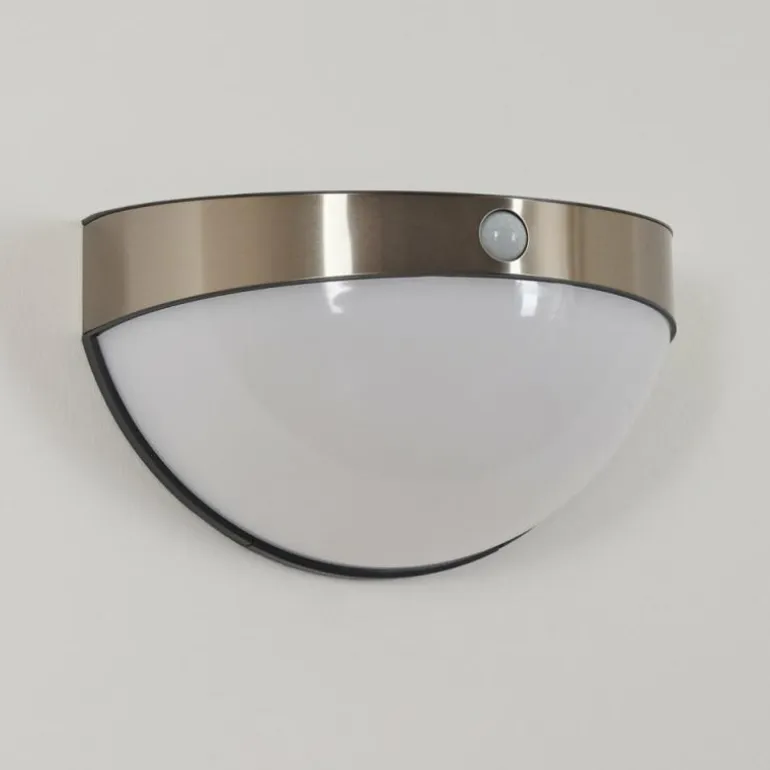 Applique murale d'extérieur Pori LED Chrome, 1 lumière, Détecteur de mouvement