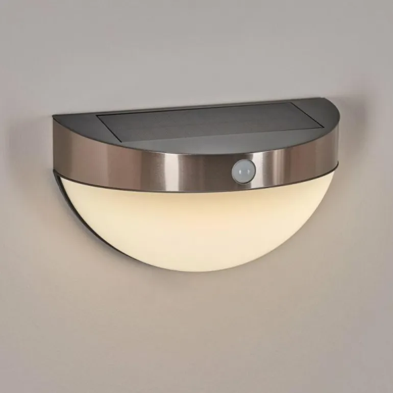 Applique murale d'extérieur Pori LED Chrome, 1 lumière, Détecteur de mouvement