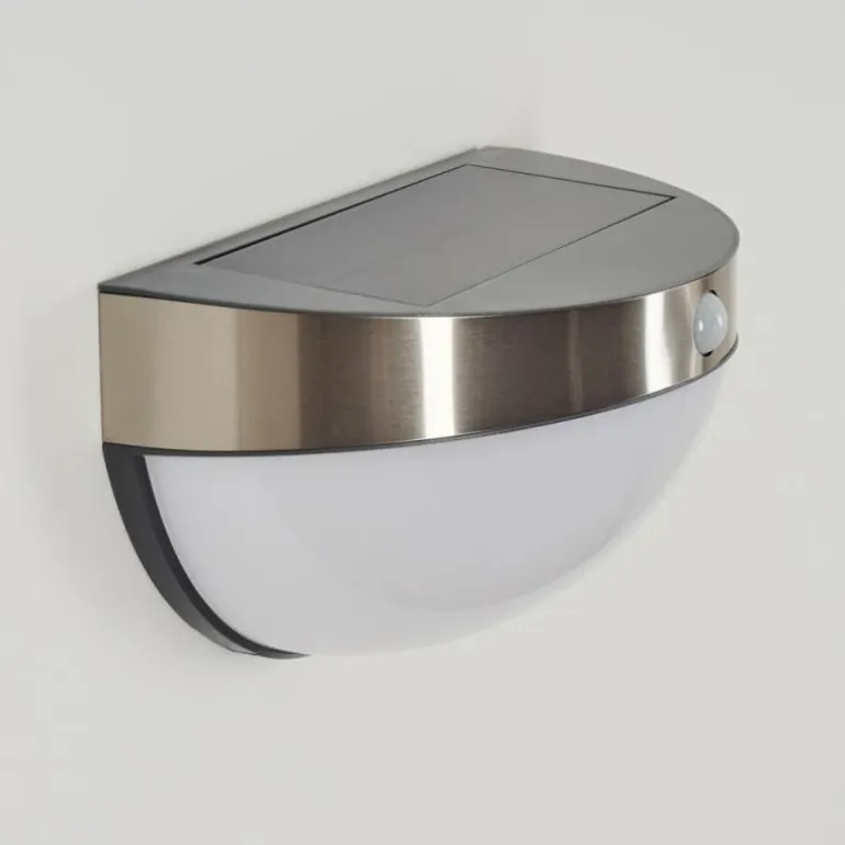 Applique murale d'extérieur Pori LED Chrome, 1 lumière, Détecteur de mouvement