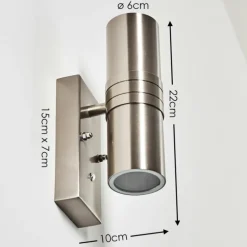 Applique murale d'extérieur Satava LED Nickel mat, 2 lumières