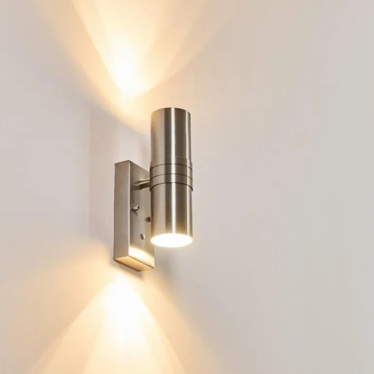 Applique murale d'extérieur Satava LED Nickel mat, 2 lumières