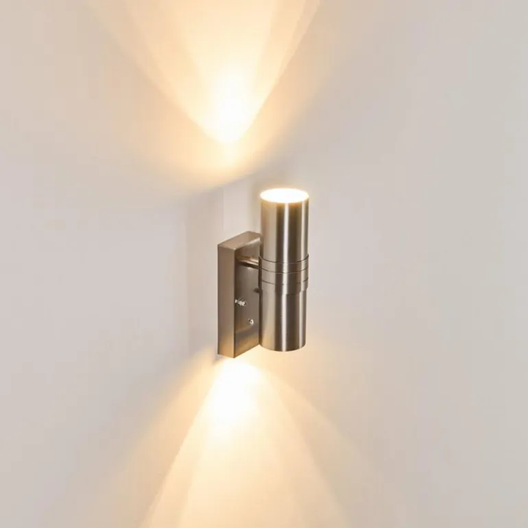 Applique murale d'extérieur Satava LED Nickel mat, 2 lumières