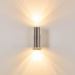 Applique murale d'extérieur Satava LED Nickel mat, 2 lumières