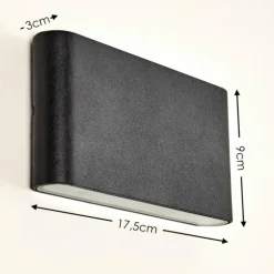 Applique murale d'extérieur Marsh LED Noir, 2 lumières