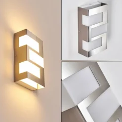 Applique murale d'extérieur Lannion LED Acier inoxydable, 3 lumières