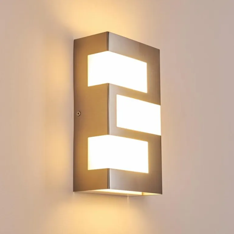 Applique murale d'extérieur Lannion LED Acier inoxydable, 3 lumières