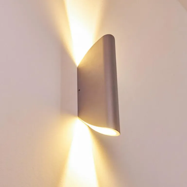 Applique murale d'extérieur Gatunga LED Argenté, 2 lumières