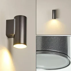 Applique murale d'extérieur Brachy LED Noir, 2 lumières