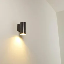 Applique murale d'extérieur Brachy LED Noir, 2 lumières