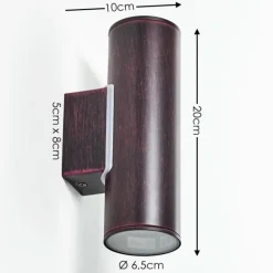 Applique murale d'extérieur Brachy LED Rouge, Noir, 2 lumières