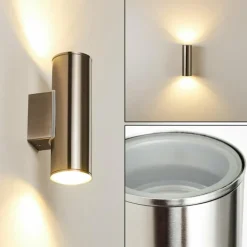 Applique murale d'extérieur Brachy LED Acier inoxydable, 2 lumières