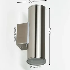 Applique murale d'extérieur Brachy LED Acier inoxydable, 2 lumières