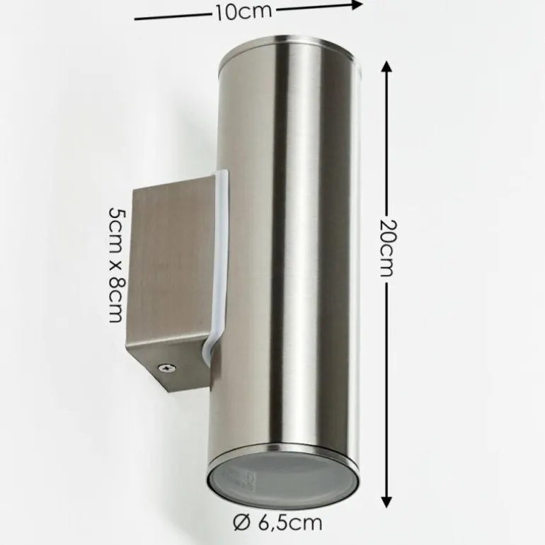 Applique murale d'extérieur Brachy LED Acier inoxydable, 2 lumières