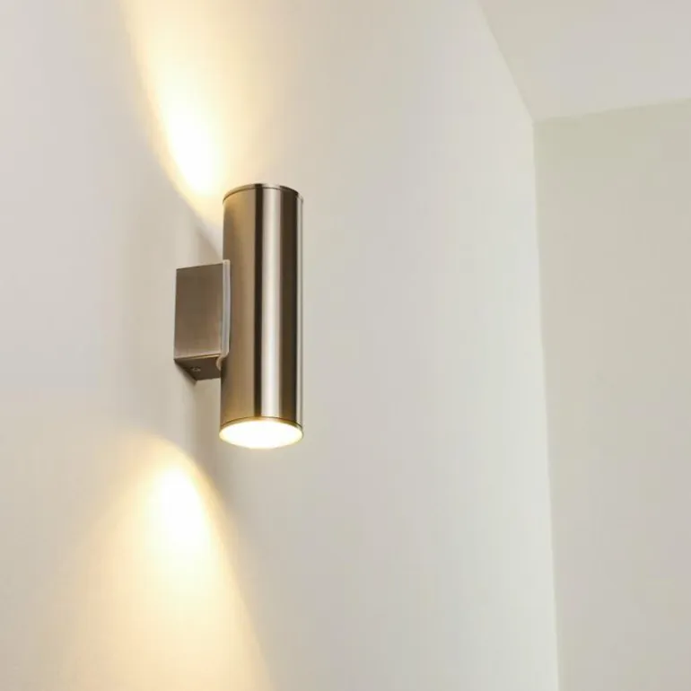 Applique murale d'extérieur Brachy LED Acier inoxydable, 2 lumières