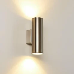 Applique murale d'extérieur Brachy LED Acier inoxydable, 2 lumières