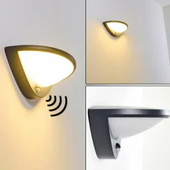 Applique murale d'extérieur Carano LED Noir, 1 lumière, Détecteur de mouvement