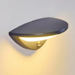 Applique murale d'extérieur Carano LED Noir, 1 lumière, Détecteur de mouvement
