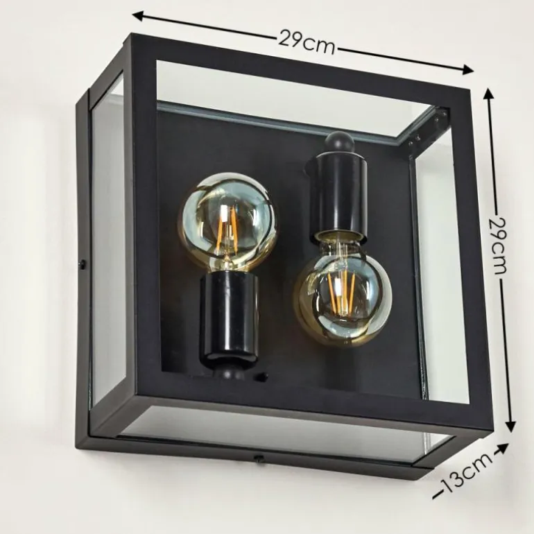 Applique murale d'extérieur Caudry Noir, 2 lumières