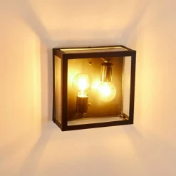 Applique murale d'extérieur Caudry Noir, 2 lumières