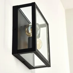 Applique murale d'extérieur Caudry Noir, 2 lumières