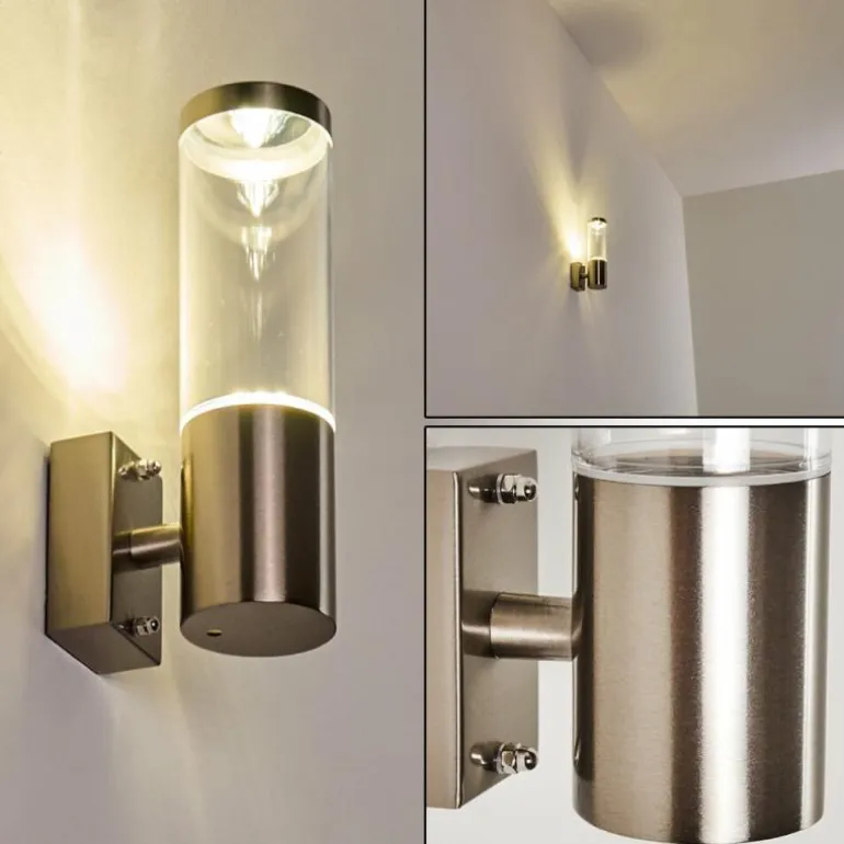 Applique murale d'extérieur Noreaz Chrome, 1 lumière