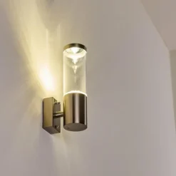 Applique murale d'extérieur Noreaz Chrome, 1 lumière
