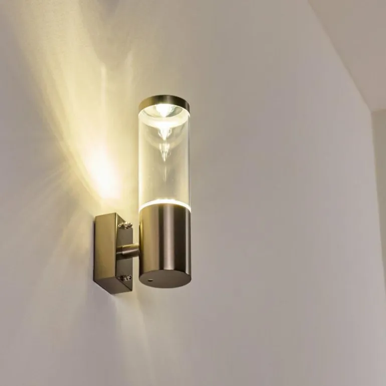 Applique murale d'extérieur Noreaz Chrome, 1 lumière
