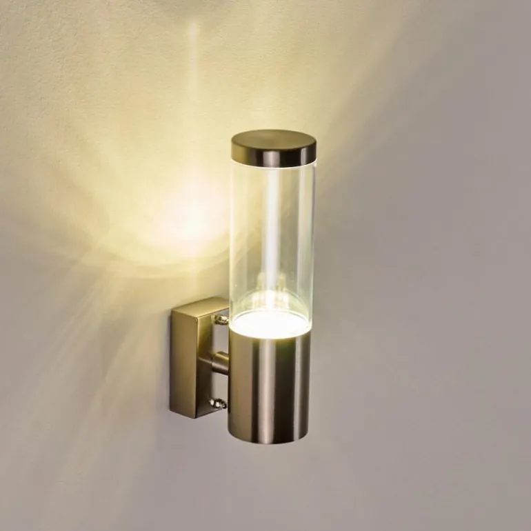 Applique murale d'extérieur Noreaz Chrome, 1 lumière