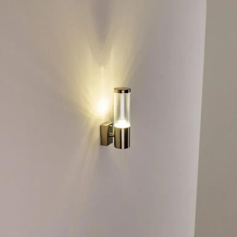 Applique murale d'extérieur Noreaz Chrome, 1 lumière