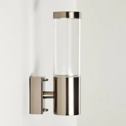 Applique murale d'extérieur Noreaz Chrome, 1 lumière