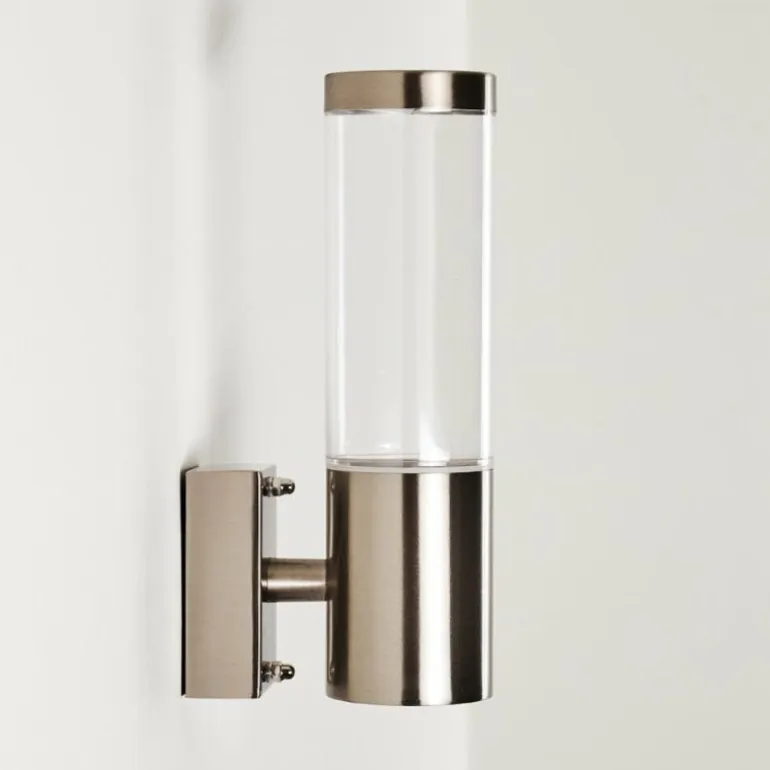 Applique murale d'extérieur Noreaz Chrome, 1 lumière