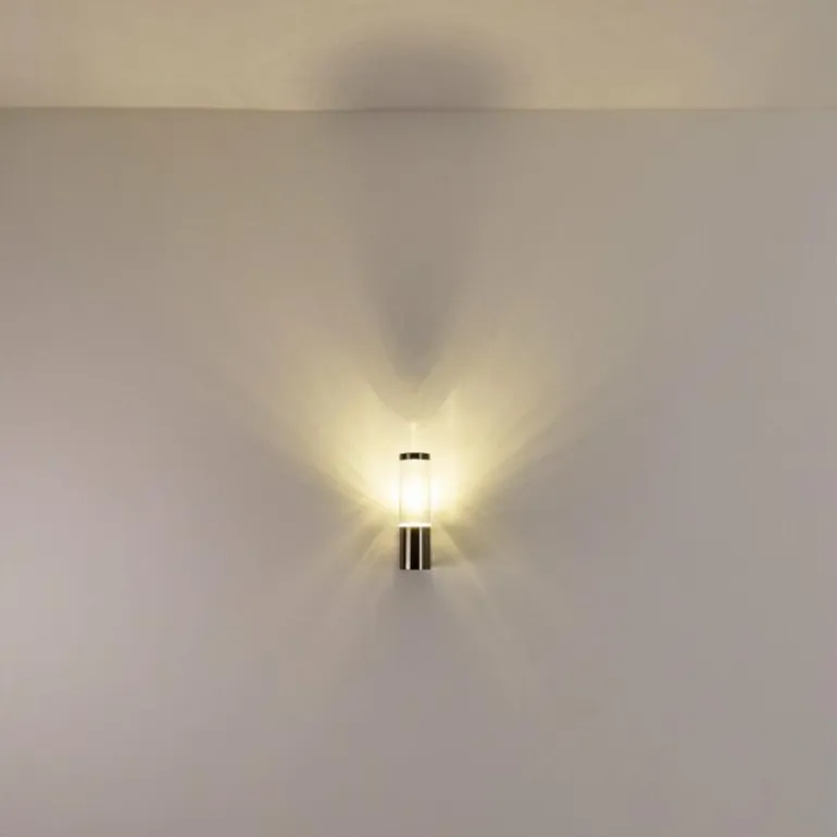 Applique murale d'extérieur Noreaz Chrome, 1 lumière