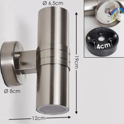 Applique murale d'extérieur Satava LED Chrome, 1 lumière