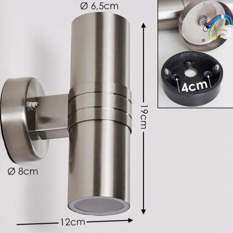 Applique murale d'extérieur Satava LED Chrome, 1 lumière