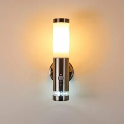 Applique murale d'extérieur Walise Acier inoxydable, 1 lumière, Détecteur de mouvement